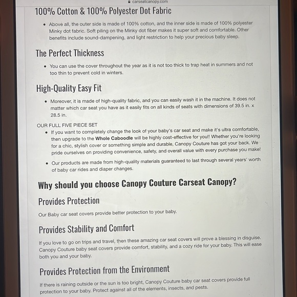 Car seat Canopy - Picture 5 of 5